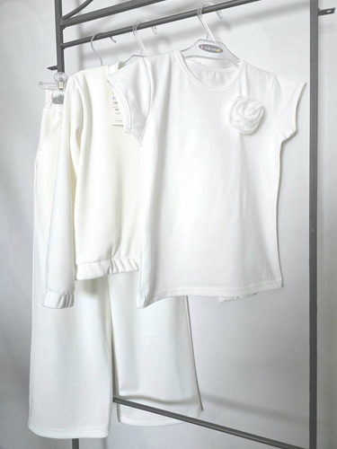 Kislány blúz Róża Bambarillo jersey tüll rózsa elegáns