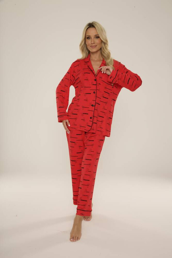 718 Madeleine Cat Love Női Forex pizsama - piros