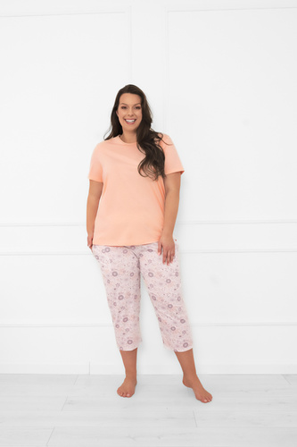 Női pizsama Satui - pamut, rövid ujjú és 3/4-es nadrág Olasz divat