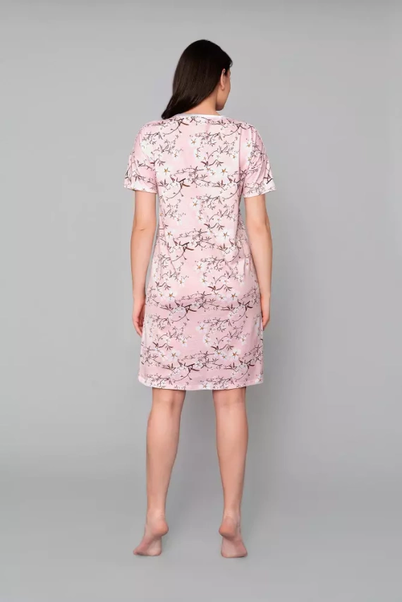 Alwa rövid ujjú hálóing Italian Fashion - rózsaszín nyomtatás