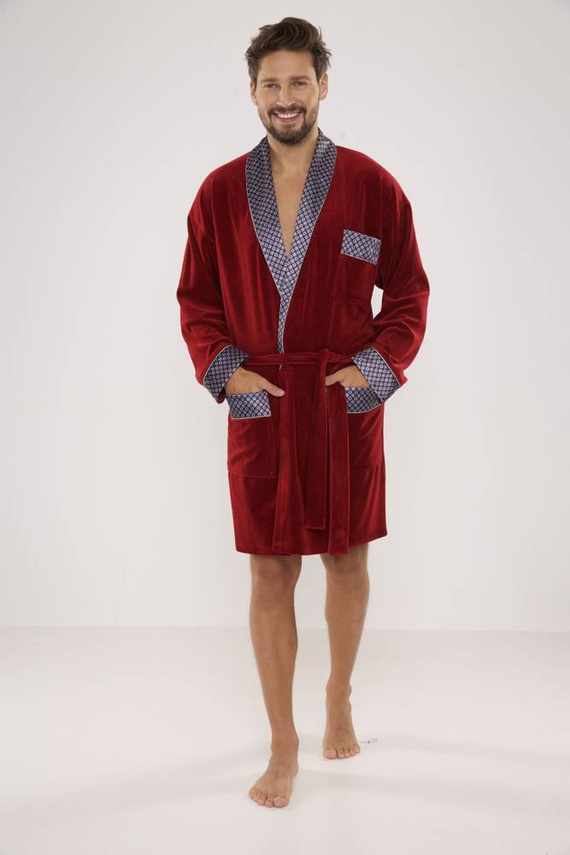 772 Bonjour férfi forex fürdőköpeny - gesztenyebarna színben