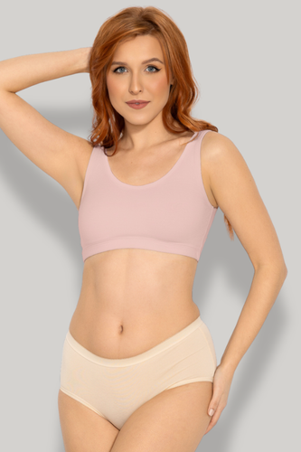 Pamut top Zoya Mitex merevítő nélküli kényelmes bustier pink
