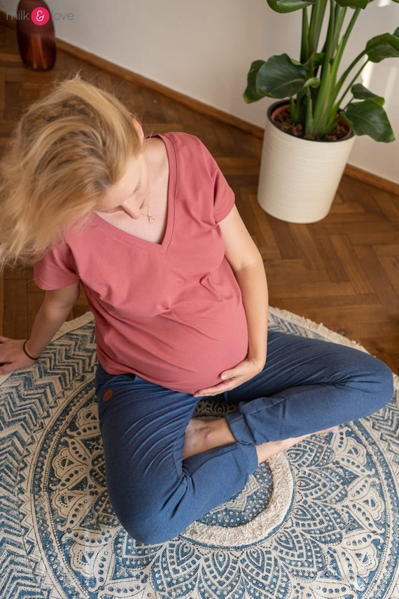 Two Ways bluzka ciążowa i do karmienia dwustronna krótki rękaw Milk&Love dusty cedar