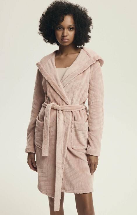43602 Devyn Női kapucnis köpeny Henderson poros rózsa - rövid, meleg, bársony, velúr