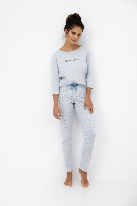 Daydreamer Sensis női 3/4 pizsama dove - pamut kék pizsama hosszú nadrággal