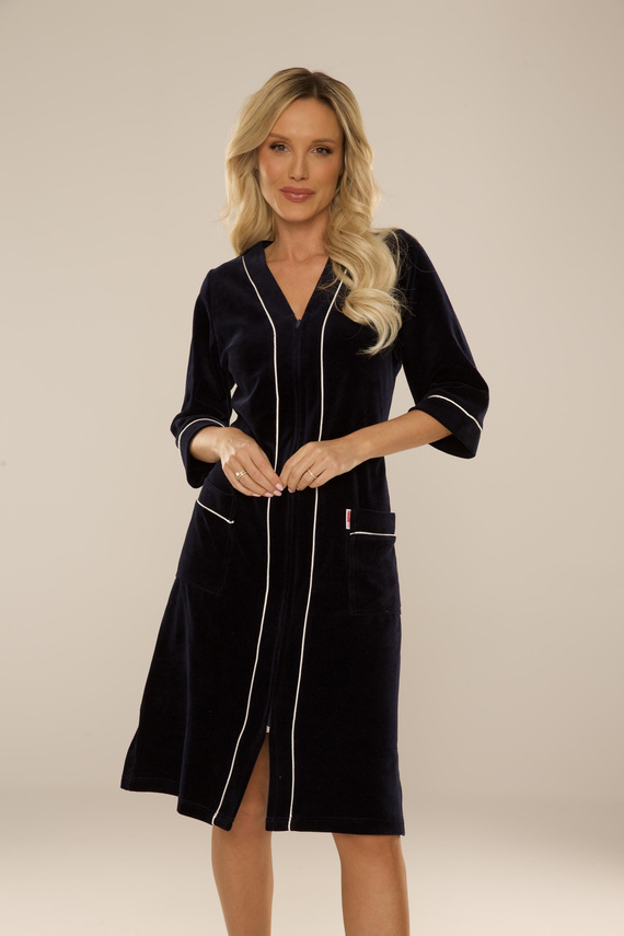 974 / 352 Velúr női köntös Forex - tengerészkék