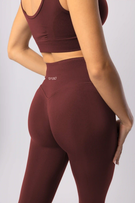 Női leggings SPAIO Flex Innergy 2.0 burgundi - varrásmentes, regeneráló támogatás