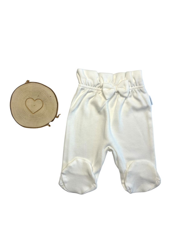 Mamatti PG15216 magas derekú baba félalvó zokni - ekrü színű pamutból