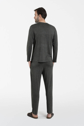 Akord Férfi pizsama hosszú ujjú, hosszú nadrág olasz divat - c.melange