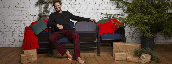 Zeman Italian Fashion férfi pizsama - fekete/print