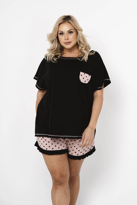 Buscato Női rövid ujjú pizsama, rövidnadrág Italian Fashion- print/fekete