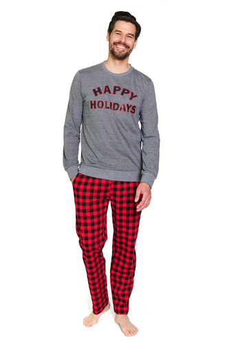 7344 Férfi sötétszürke Doctor Nap pizsama - 100% pamut