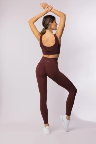 Női leggings SPAIO Flex Innergy 2.0 burgundi - varrásmentes, regeneráló támogatás