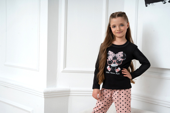 Bonilla Lány pizsama Italian Fashion - fekete/print