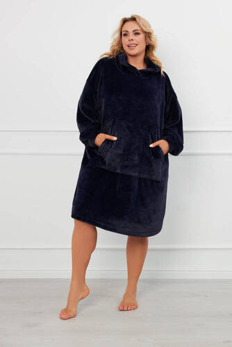 Forio csuklyás takaróblúz unisex olasz divat - tengerészkék