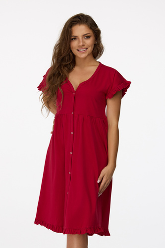 nincs. 22 Terhességi hálóing Senizo bordó 100% pamut, rövid ujjú, szoptatós gombos hálóing