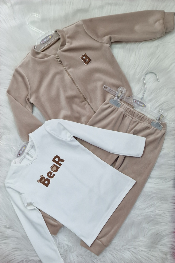 Gyermek blúz Bear Bambarillo ekrü | Pamut, hosszú ujjú