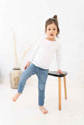 Tosia T-shirt lányoknak, hosszú ujjú olasz divat - fehér