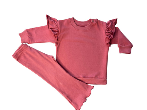Mamatti DR2571 szett lányoknak - pulóver és leggings malaga színben