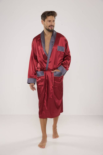 940 Forex férfi szatén fürdőköpeny - gesztenyebarna színben
