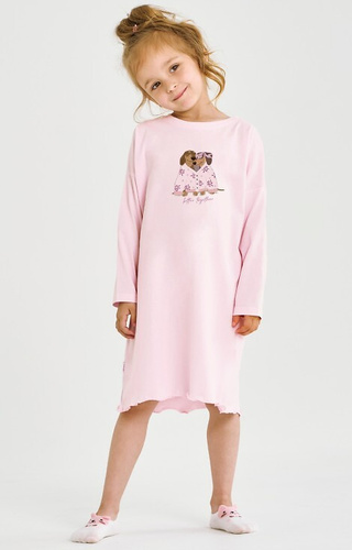 3509 Jasmina Taro rózsaszín - lányoknak nyomtatott pamut hálóing