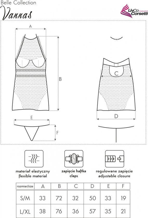 Vannas LC 90609 Szett, alsógatya és tanga LivCo Corsetti Divat