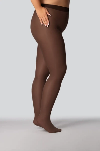 Elizabeth harisnyanadrág Queen Size 70 den fekete kávé - sima, matt, színes, kényelmes