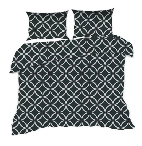 1956N Pamut ágynemű Classic E24 Karo marokkói fekete fehér- 100% pamut, tartós, színes, 2 darabos szett