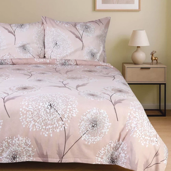 31513/1 Flanelove ágynemű Darymex bézs pitypang szett, 100% pamut, meleg és puha