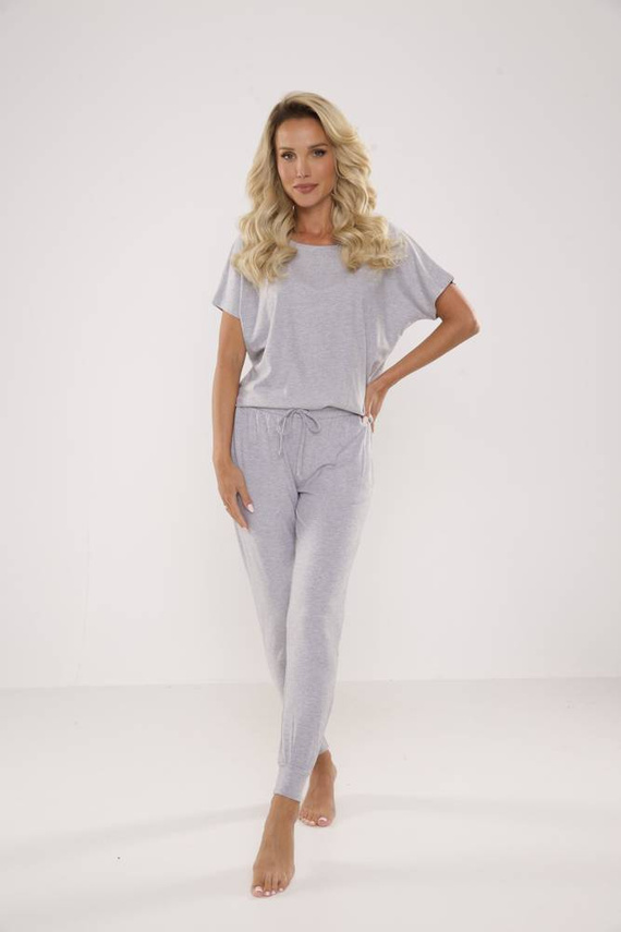 524 Paula Női pizsama De Lafense - világos melange