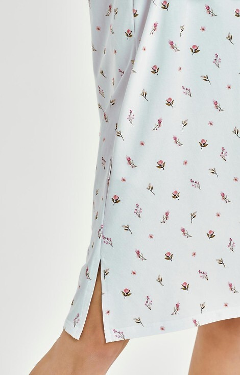 3433 Elodie Női hálóing Taro fehér - pamut virágokkal