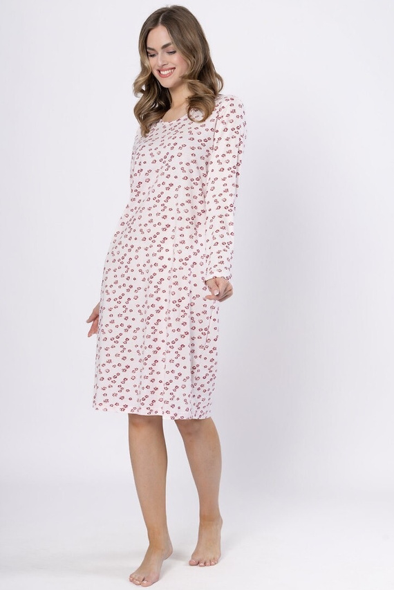 Laveza Gelasia 1625 hálóing - pamut, világos rózsaszín, hosszú ujjú, hosszú ujjú