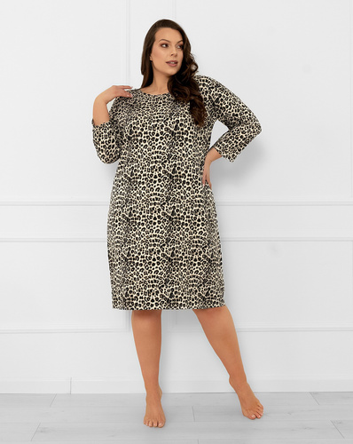 Kenia Női hálóing Italian Fashion - leopárd mintás, 3/4 ujjú, 3/4 ujjú