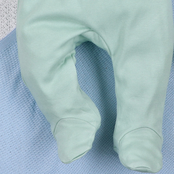 ABN-5573 Dino Explorer Nini baba fél zokni menta | bio pamut, kényelmes szabás