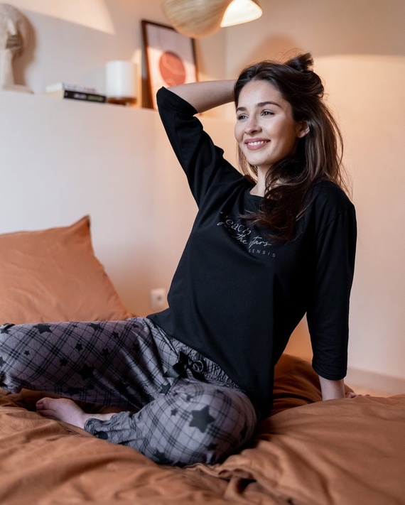 Sensis Reach For The Stars Női pizsama - fekete-barna