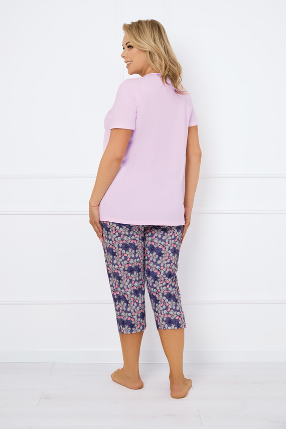 Carbonia Női pizsama rövid ujjú, 3/4 nadrágos olasz divat - rózsaszín/print