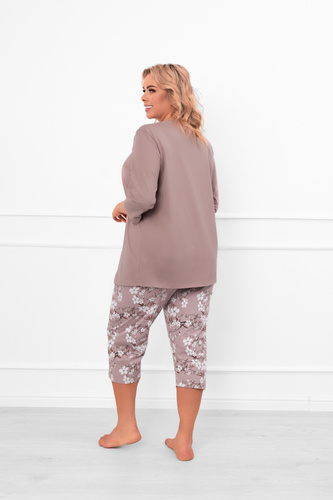 Női pizsama Oszima - 3/4-es ujjú és nadrág, pamut Italian Fashion