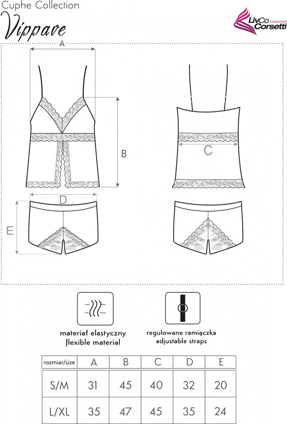 Vippave LC 90598 Szett, alsógatya és rövidnadrág LivCo Corsetti Fashion