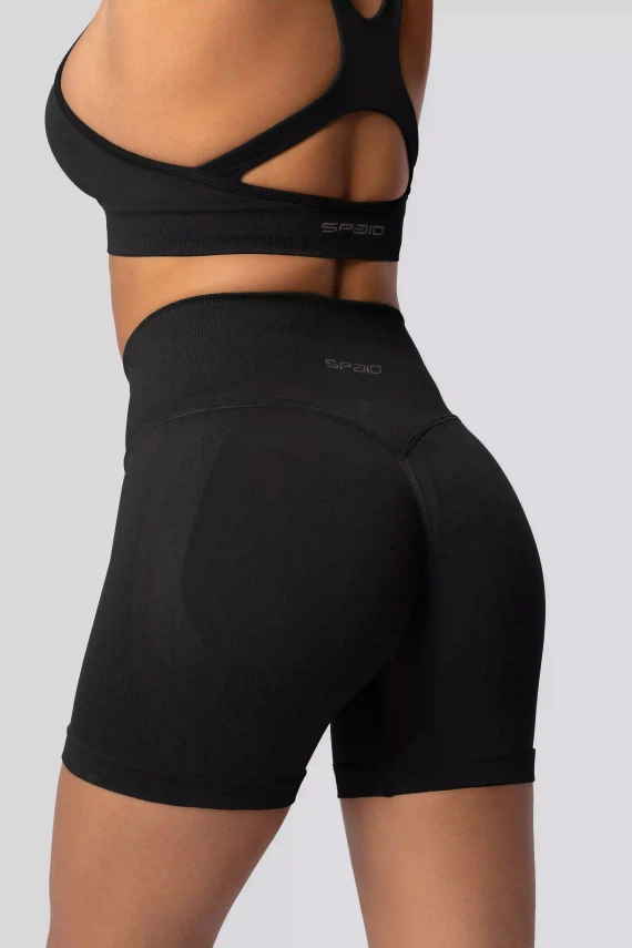 Spaio PUSH-UP PRO alakformáló varrás nélküli női rövidnadrág magas derék black