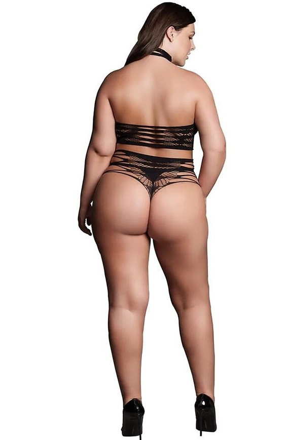 Body damskie Mapale 7481 Romper Babydoll białe koronkowe z odkrytymi plecami
