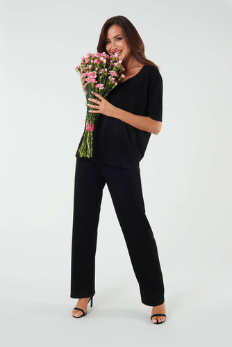 Soler Női hosszú nadrág Olasz divat - fekete