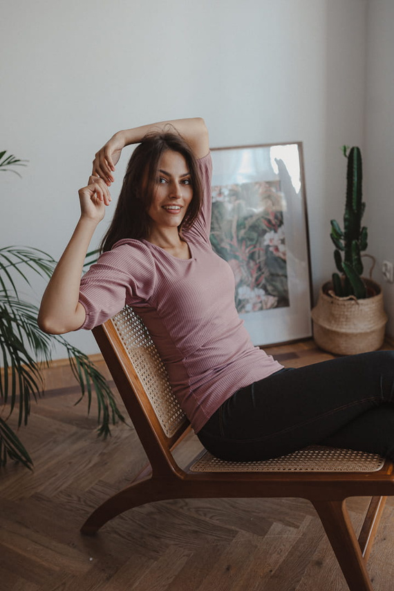 Kismama és szoptatós felső Milk&Love Milky Puff bordázott puff ujj