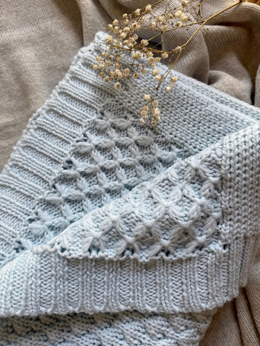 Bubbles Yosoy kék merinó gyapjú takaró - természetes, hipoallergén, megfordítható