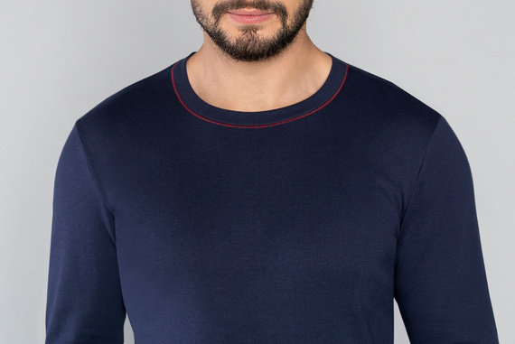 Horton Férfi hosszú ujjú pizsama, hosszú nadrág Italian Fashion - tengerészkék/print