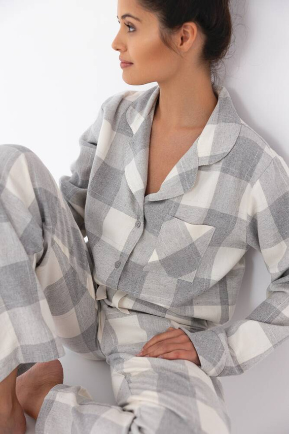 Sensis Evie Női pizsama - szürke-krém