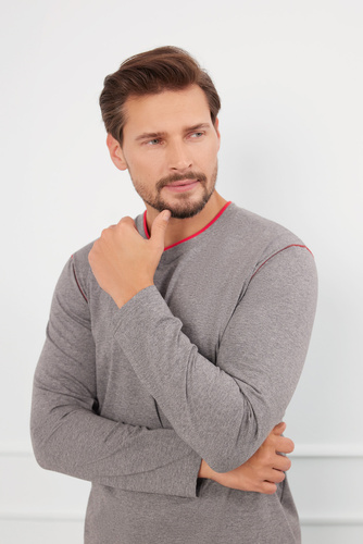 Ludwik Férfi hosszú ujjú pizsama, hosszú nadrág Olasz divat - ¶r. melange