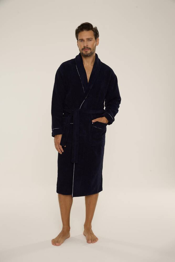 735 Manuele férfi köntös De Lafense - tengerészkék