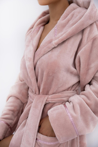Amaris női köntös Sensis rózsaszín - puha köntös kapucnival, elegáns és kényelmes