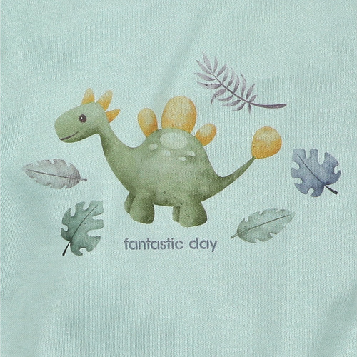ABN-5566 Dino Explorer organikus pamut body Nini menta organikus pamut, hosszú ujjú, hosszú ujjú