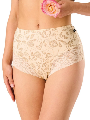 LPF 599 Key női alsó bézs-mokka maxi bikini – Kiváló minőségű pamut, elegáns csipke